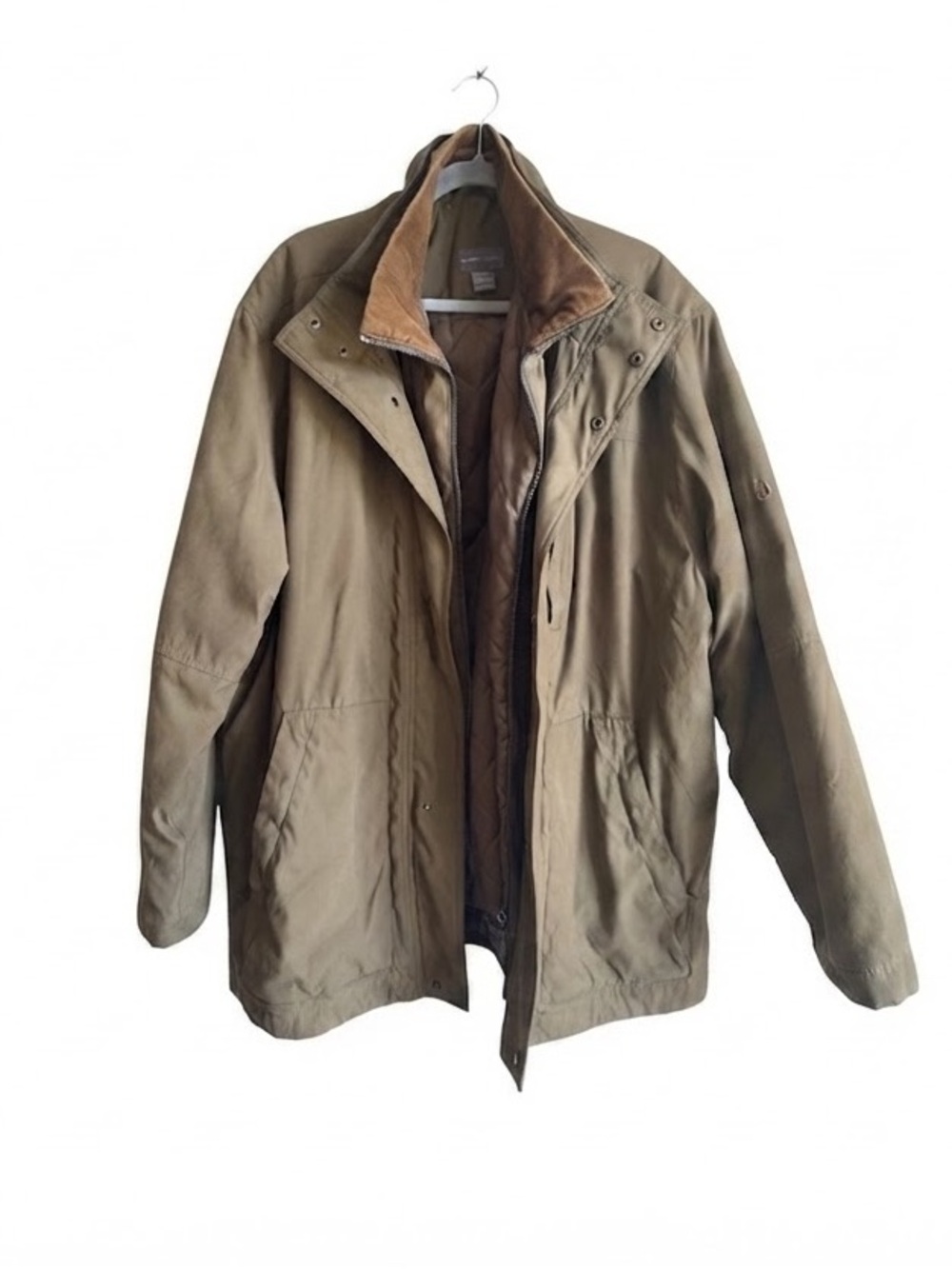 Vintage Bill Blass Mens Brown Utility Field Jacket XL Corduroy Collar Gorpcore